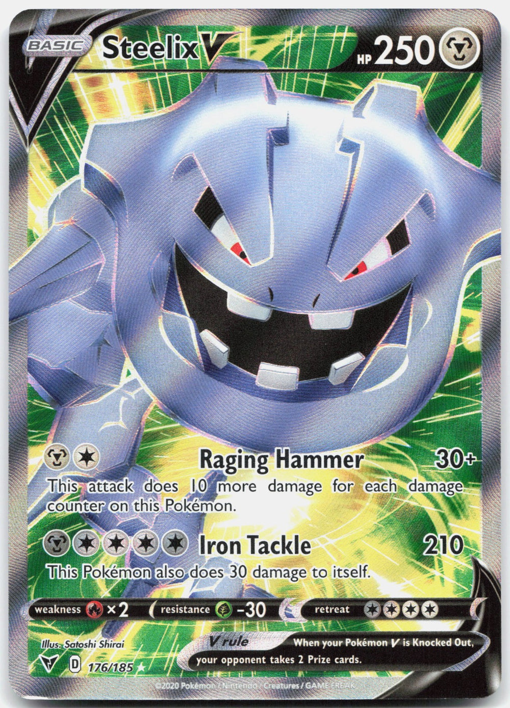 Steelix V (Full Art) Holo Ultra Rare SWSH04: Vivid Voltage 176/185 NM