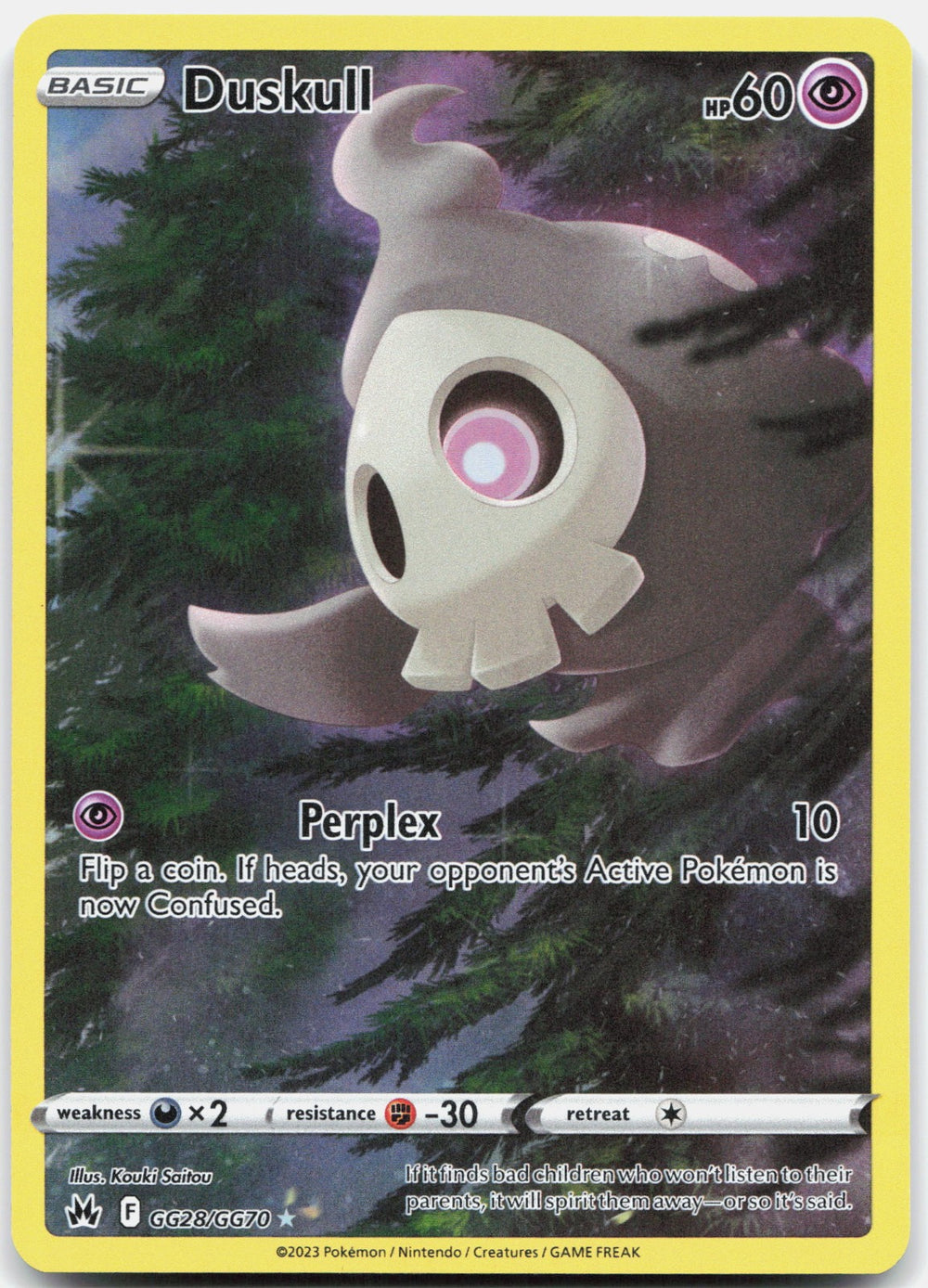 Duskull Holo Ultra Rare SWSH: Crown Zenith: Galarian Gallery GG28/GG70 NM
