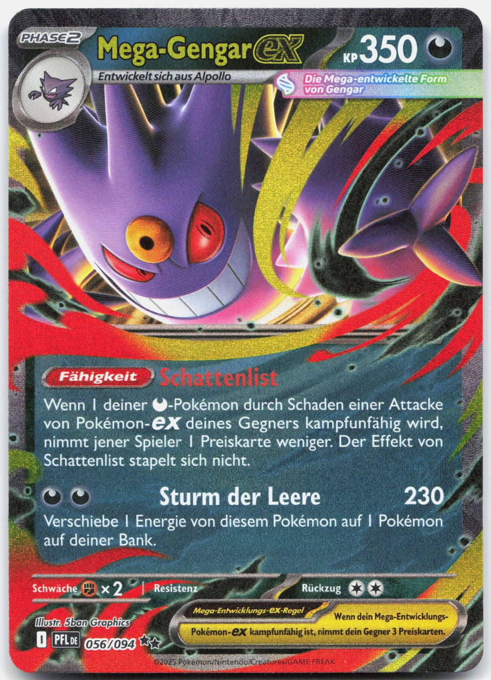 Mega Gengar ex Holo Double Rare ME02: Phantasmal Flames 056/094 NM