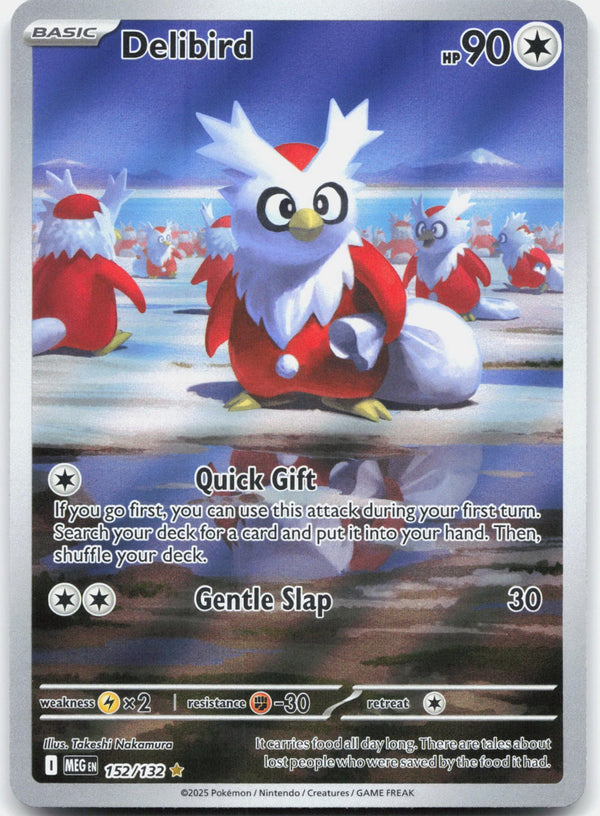 Delibird Holo Illustration Rare ME01: Mega Evolution 152/132 NM