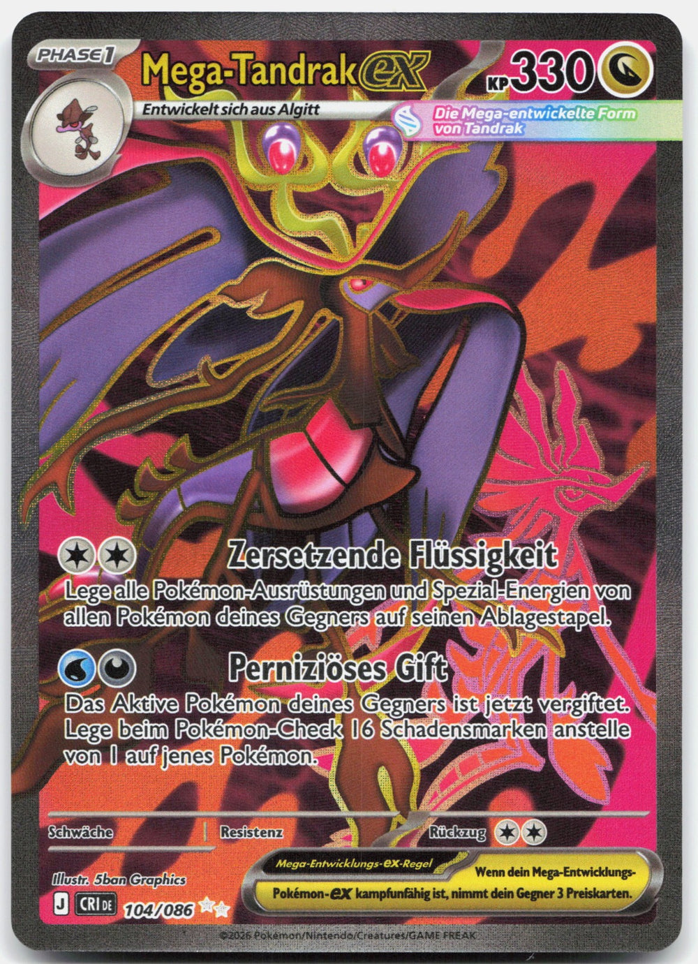Mega-Tandrak-ex Holo Ultra Selten Wachsendes Chaos 104 NM