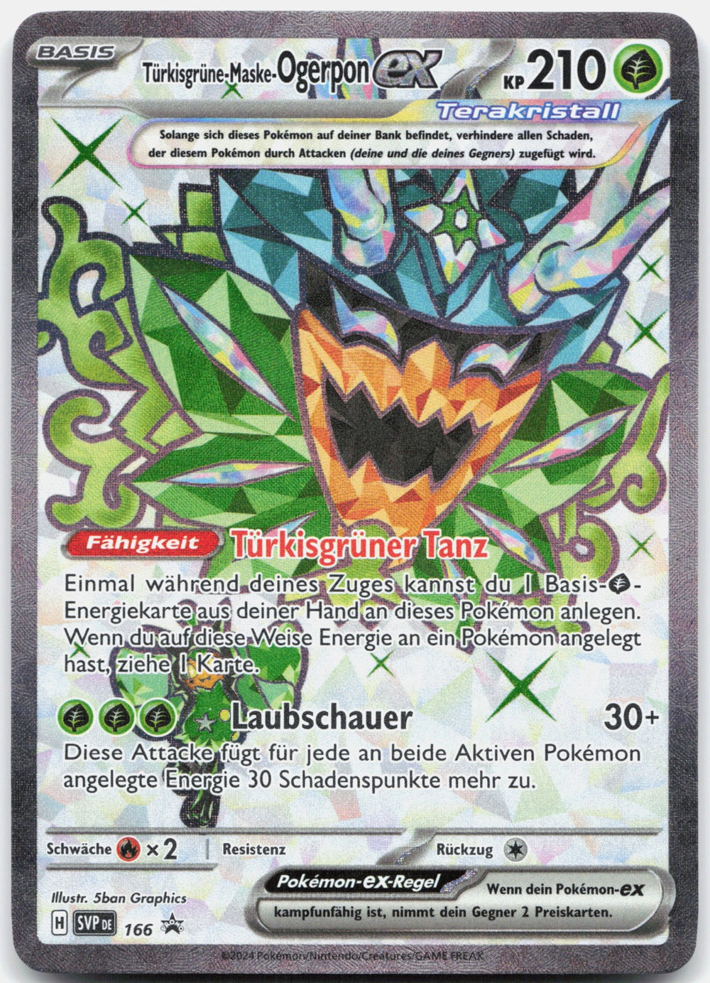 Türkisgrüne-Maske-Ogerpon-ex Keine SVP Black Star Promos 166 NM