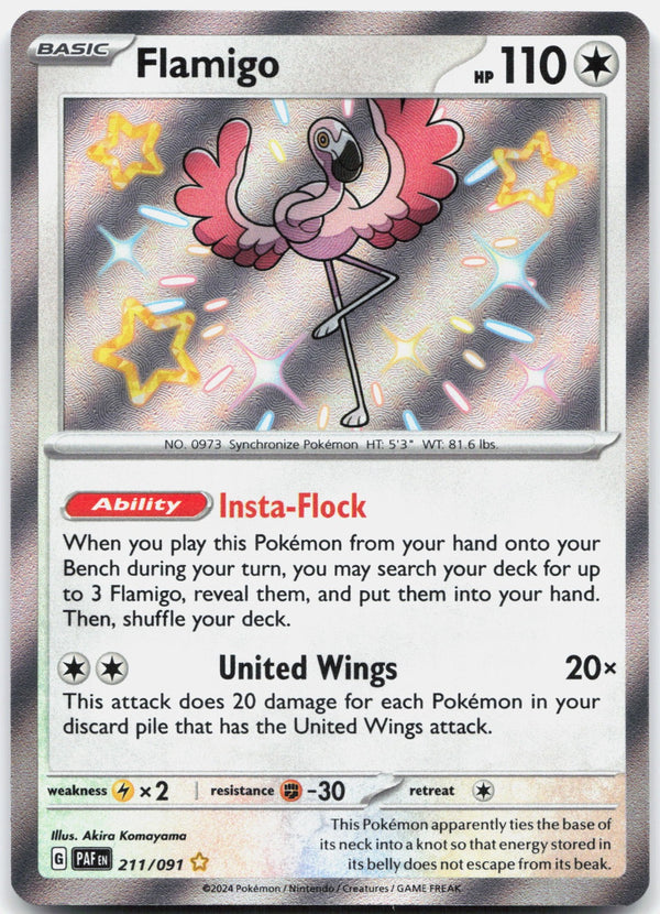 Flamigo Holo Shiny Rare SV: Paldean Fates 211/091 NM