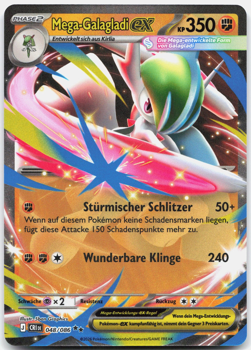 Mega-Galagladi-ex Holo Doppelselten Wachsendes Chaos 048 NM