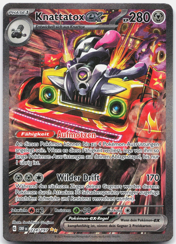 Knattatox-ex Holo Selten, besondere Illustration Obsidian Flammen 224 NM