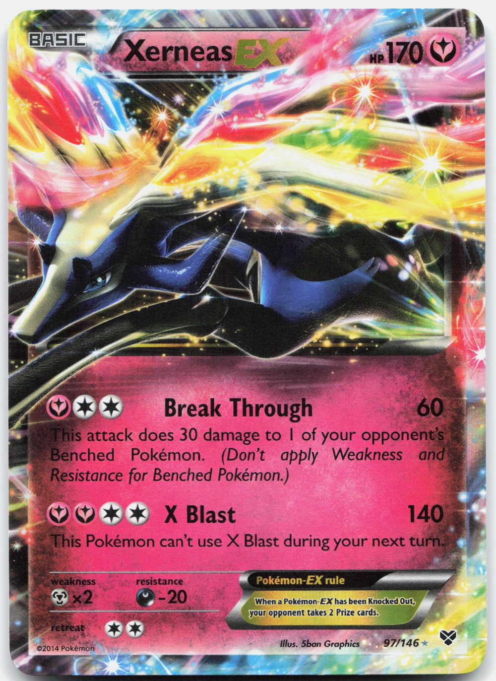 Xerneas EX Holo Ultra Rare XY Base Set 97/146 NM
