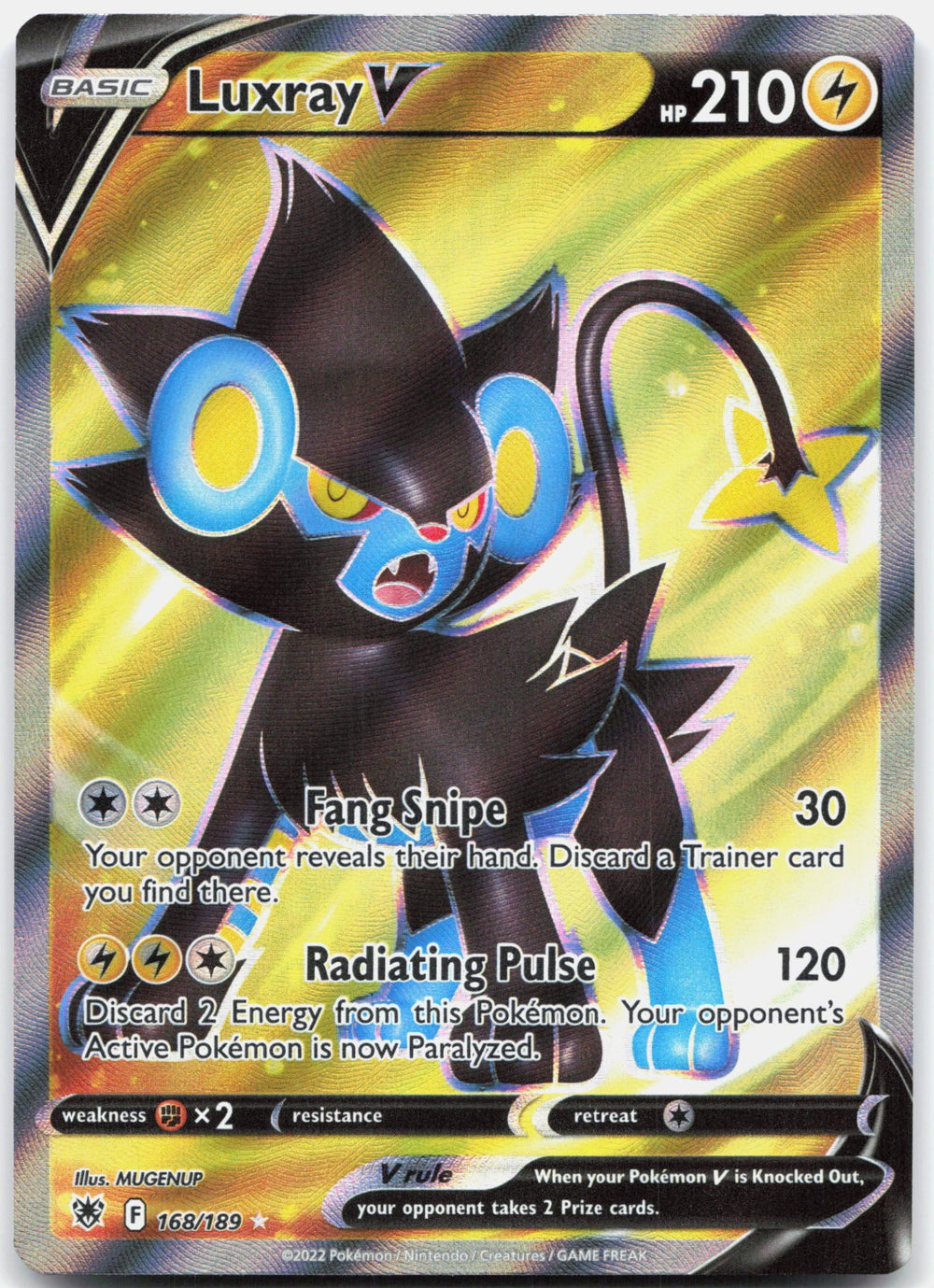 Luxray V (Full Art) Holo Ultra Rare SWSH10: Astral Radiance 168/189 NM